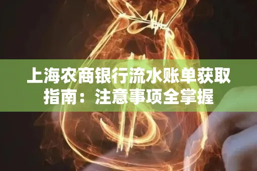 上海农商银行流水账单获取指南：注意事项全掌握