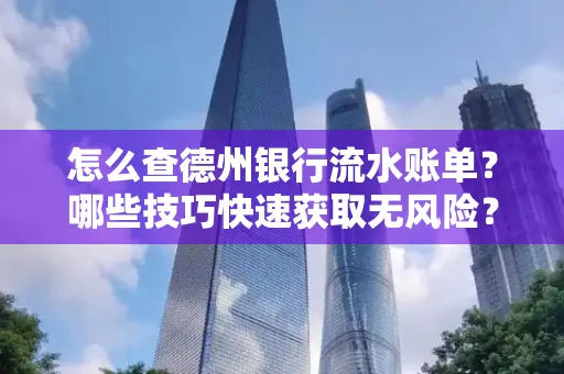 怎么查德州银行流水账单？哪些技巧快速获取无风险？